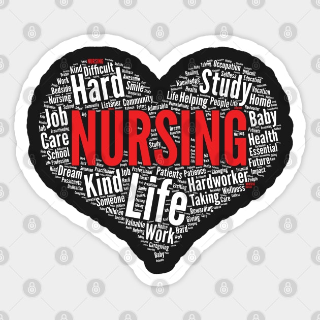 Nurse Heart Funny Nursing print Sticker by theodoros20